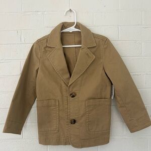 NWOT GAP Boy’s Tan Cotton Blazer Jacket, size 4